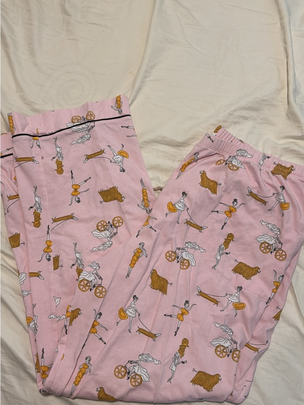 BedHead Pink Pasta Print Pajama Set with Black Piping - Picture 4 of 4